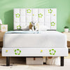 Molblly - Natural Bed Frame Upholstered Platform with Headboard