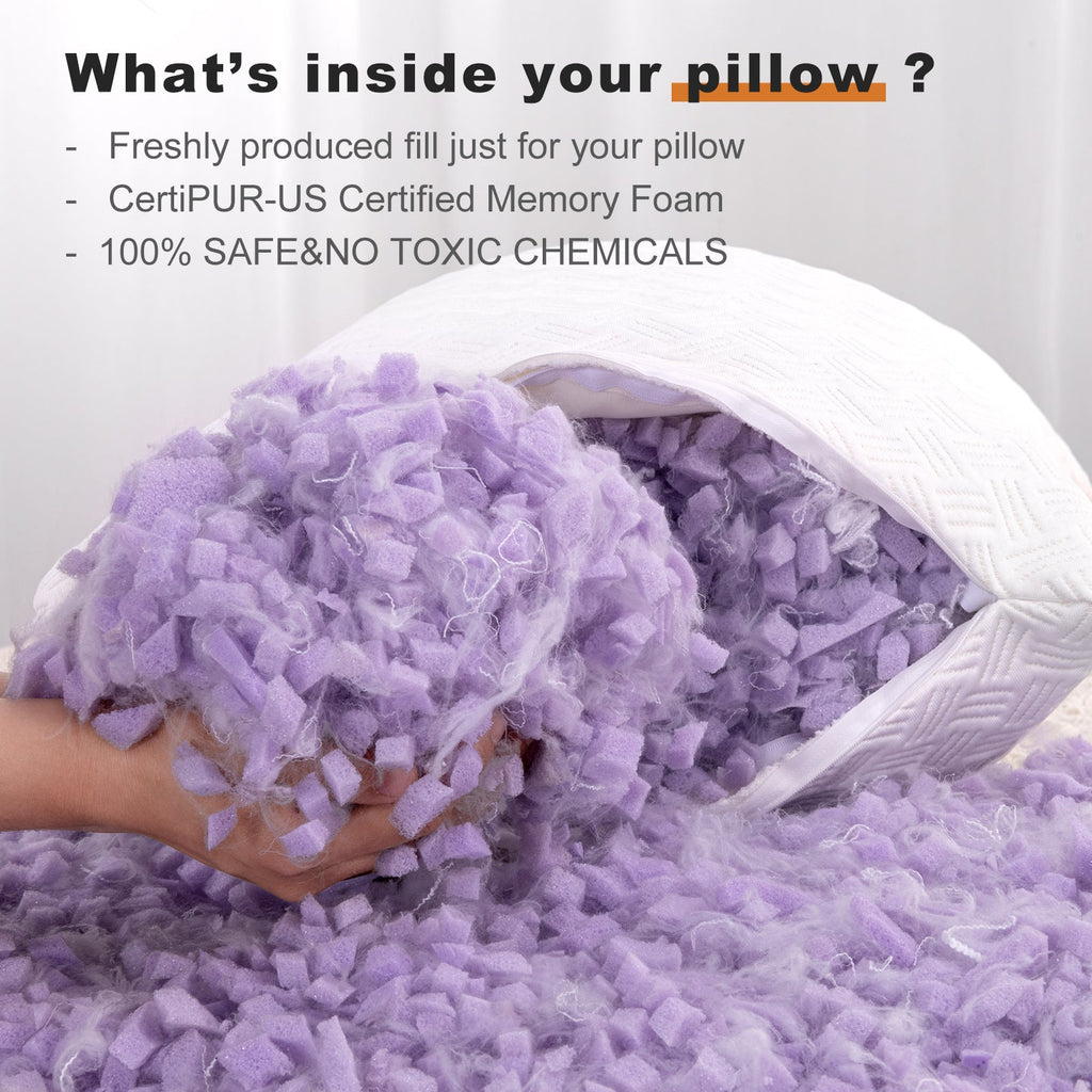 Freshly produced fill just for your pillow CertiPUR-US Certified Memory Foam 100% SAFE&NO TOXIC CHEMICALS